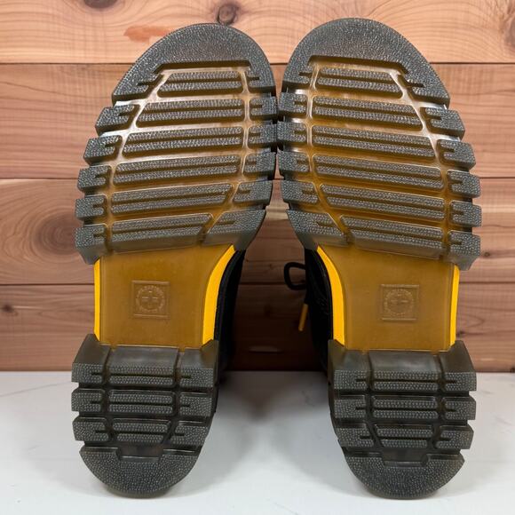 Dr. Martens Audrick Boot Black Leather Yellow Stitch Platform Women's size 8 - Picture 13 of 16